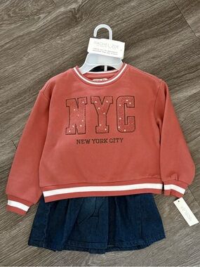 NWT Rachel Zoe Girls' Dusty Rose NYC Sweatshirt size XS (4)